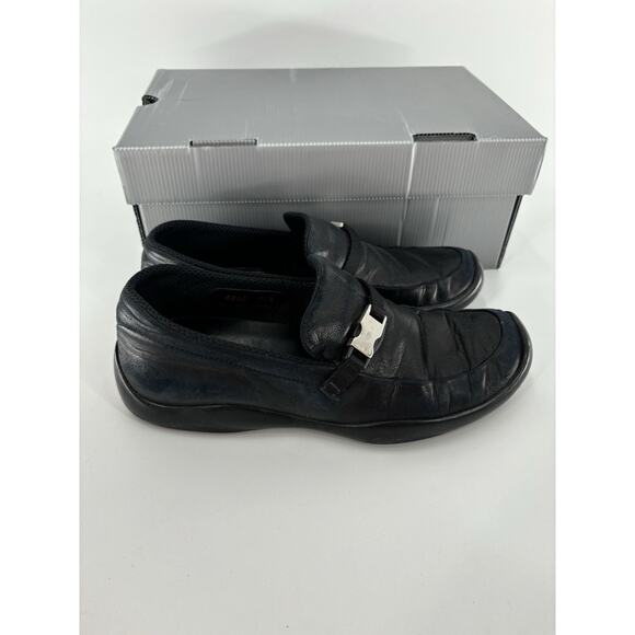 Prada Sneakers Womens 8.5 Black Calzature Donna Nappa Sport Leather Slip On - Picture 1 of 16